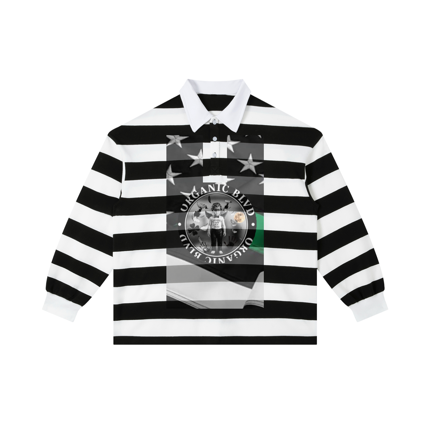 Color Block Stripe Polo Shirt