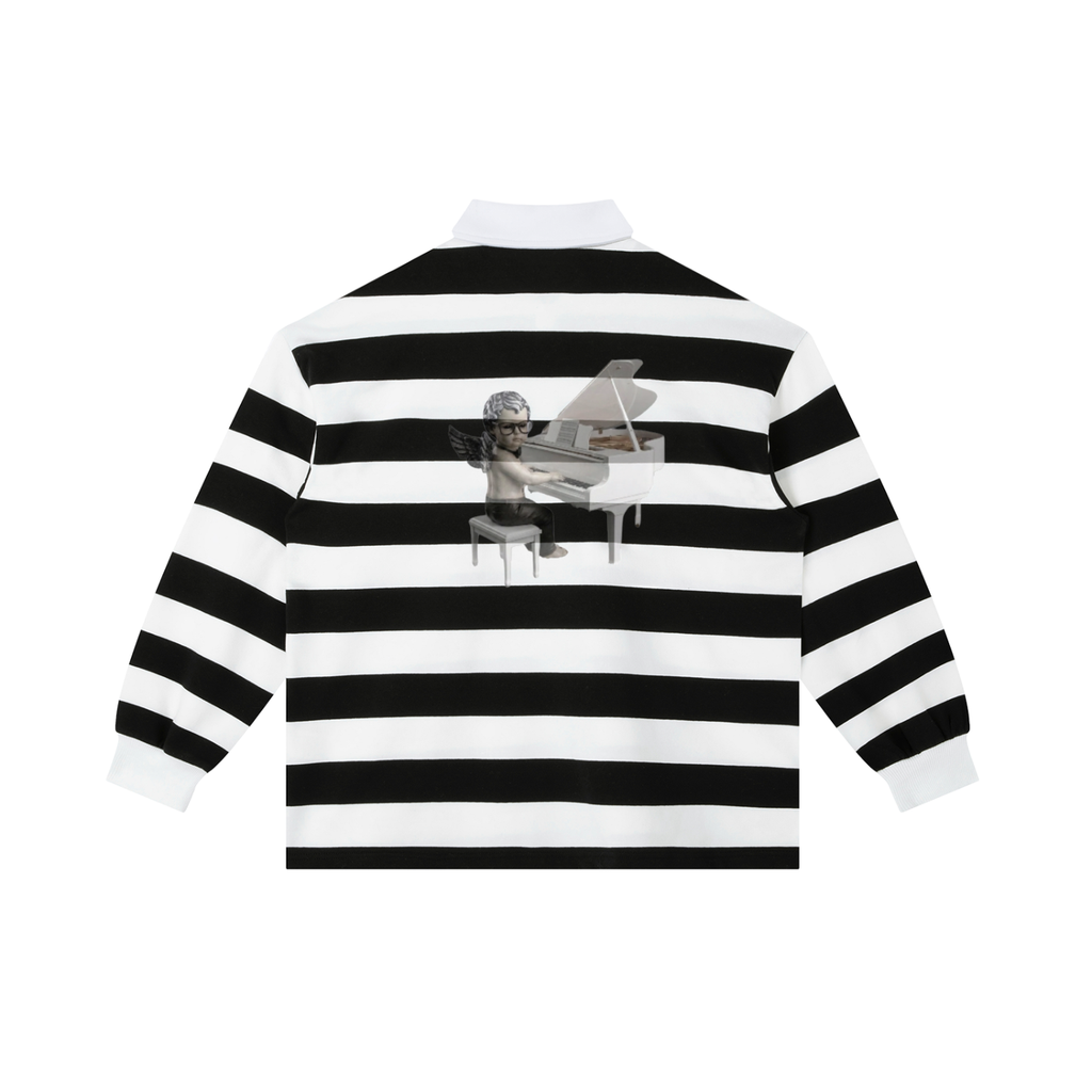 Color Block Stripe Polo Shirt