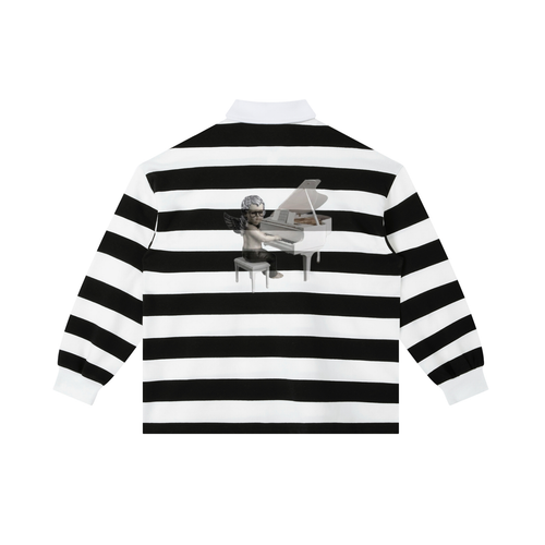 Color Block Stripe Polo Shirt