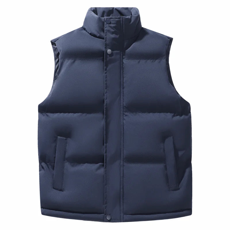 Custom Winter Vest Free Print Logo Stand Collar Coats Warm Outerwear Man Woman Casual Sleeveless Jackets Waistcoat Thick Gilet