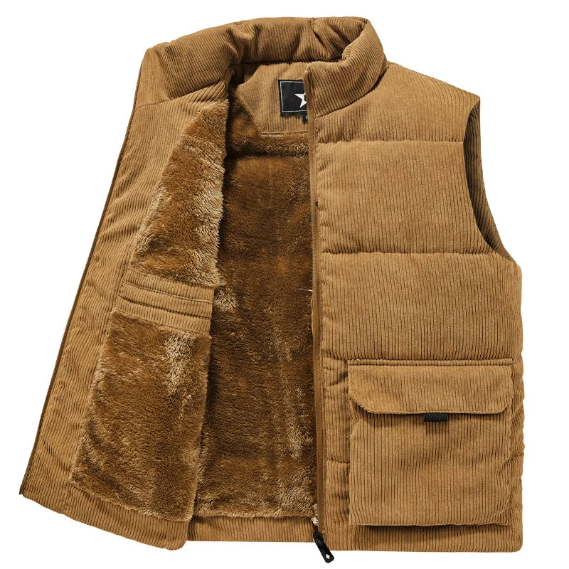New Vest Men Winter Sleeveless Jackets Winter Warm Coat Vest Men Casual Solid Waistcoat Outwear Chalecos Para Hombre