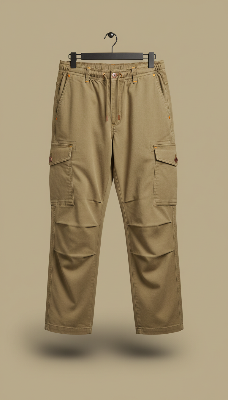 Savannah Khaki Cargo Pants with Copper Hardware