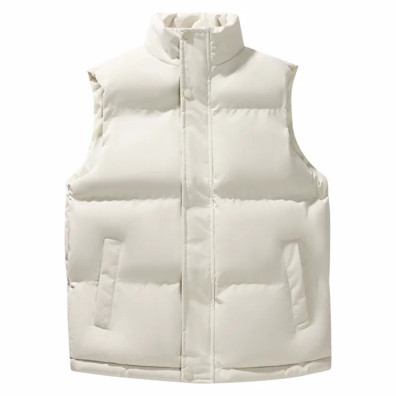 Custom Winter Vest Free Print Logo Stand Collar Coats Warm Outerwear Man Woman Casual Sleeveless Jackets Waistcoat Thick Gilet